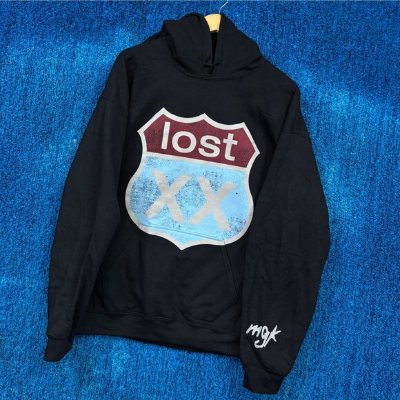 Machine Gun Kelly Lost Americana Album Route 66 Pop Hoodie L - Picture 3 of 4